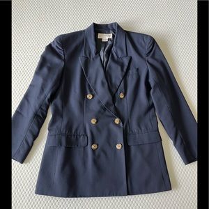 EUC petite navy double breasted jacket